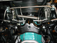 A picture of the Monte Carlo's front suspension after restoration.